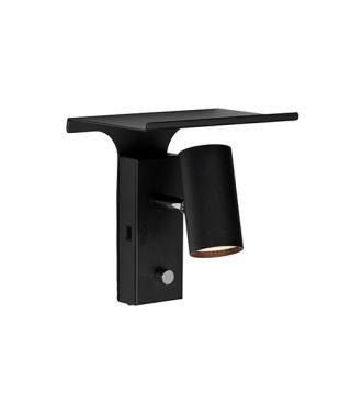 Tyson vägglampa USB-C och LED med hylla