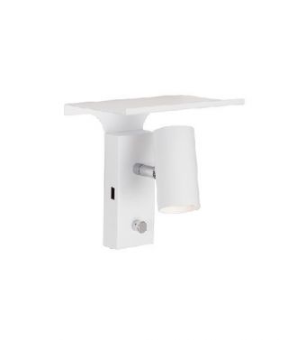 Tyson vägglampa USB-C och LED med hylla