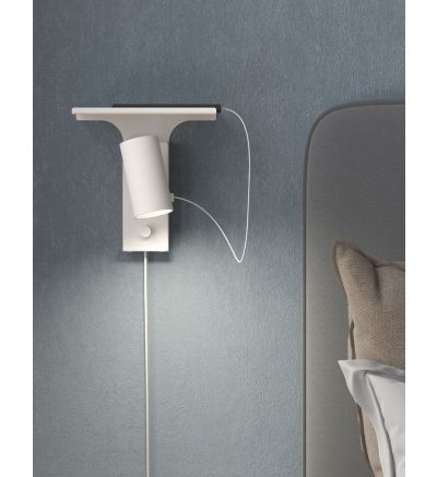 Tyson vägglampa USB-C och LED med hylla