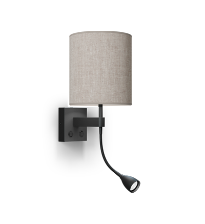 Dual läs vägglampa svart